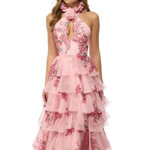 NWT Sherri Hill 57251 Chiffon Prom Dress Pink 6